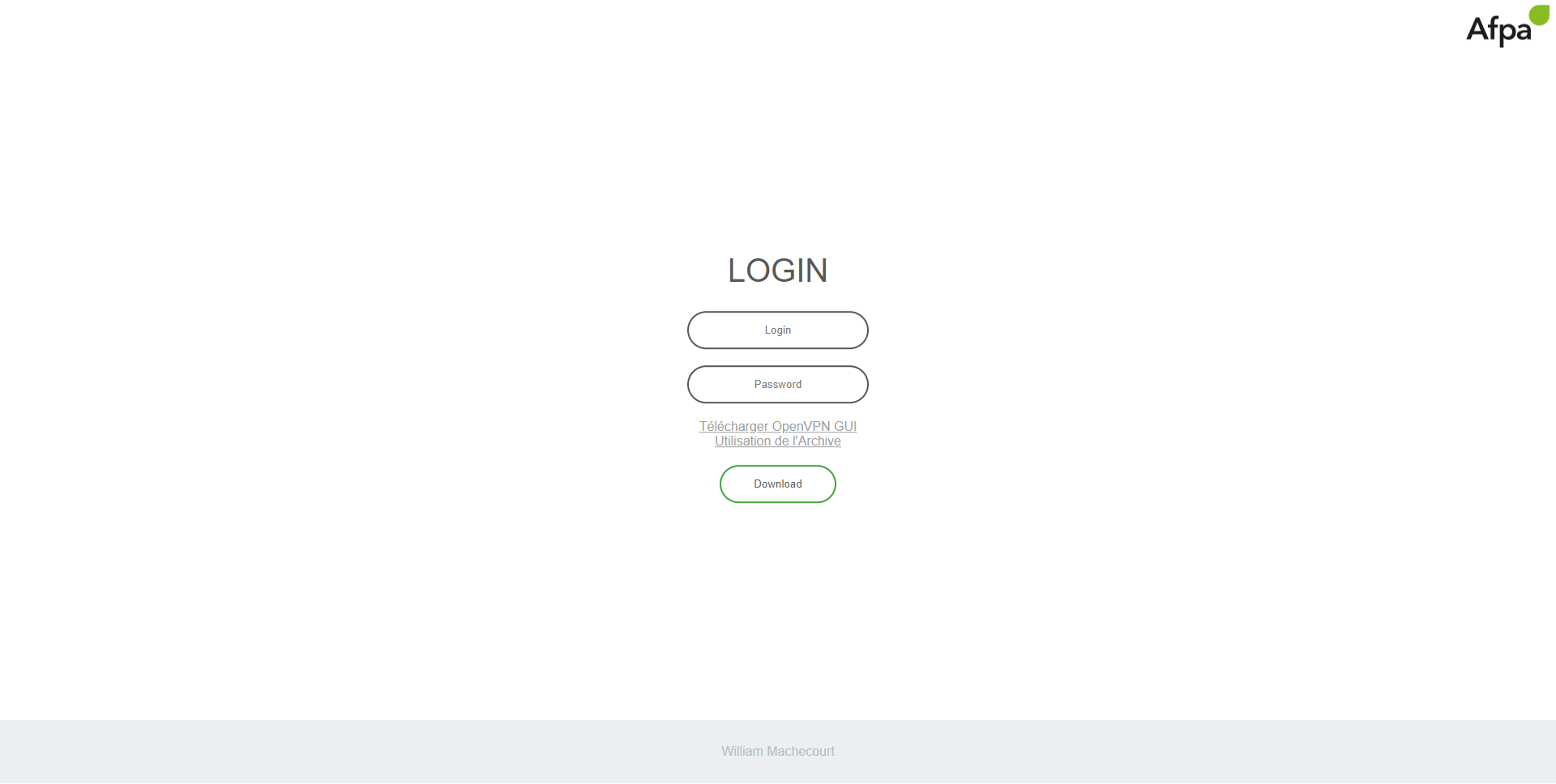 Page de téléchargement du client VPN